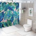 thumbnail image 7 of Orinice Bunaturé Plant Leaf Shower Curtain Set Blue Green Abstract Banana Leaves in Pink Fabric Shower Curtain Bathroom 36x72, 7 of 7