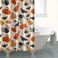 thumbnail image 4 of Halloween Pumpkins Bats and Spiders Shower Curtain 84"x72" ,Bathroom Decorative Shower Curtains Set with 12 Hooks,Modern Waterproof Washable Shower Curtain, 4 of 6