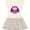 Natural with Stripes, variant on Inktastic Purple Owl Bird Girls Toddler Dress