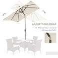 thumbnail image 4 of 6' x 10' Beige Rectangular Patio Umbrella w/ LED Lights & Tilt - Outdoor Table Umbrella for Living Room, Deck & Garden Shade, 4 of 7