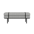 thumbnail image 4 of HomePop Modern Industrial Upholstered Bench with Metal Base, 46"W x 20"D x 18"H, White Boucle/Black, 4 of 8