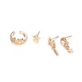 thumbnail image 6 of Ruanlalo 4Pcs/Set Bohemian Hollow Moon Star Rectangle Charms Rhinestone Ear Stud Earrings Golden, 6 of 6