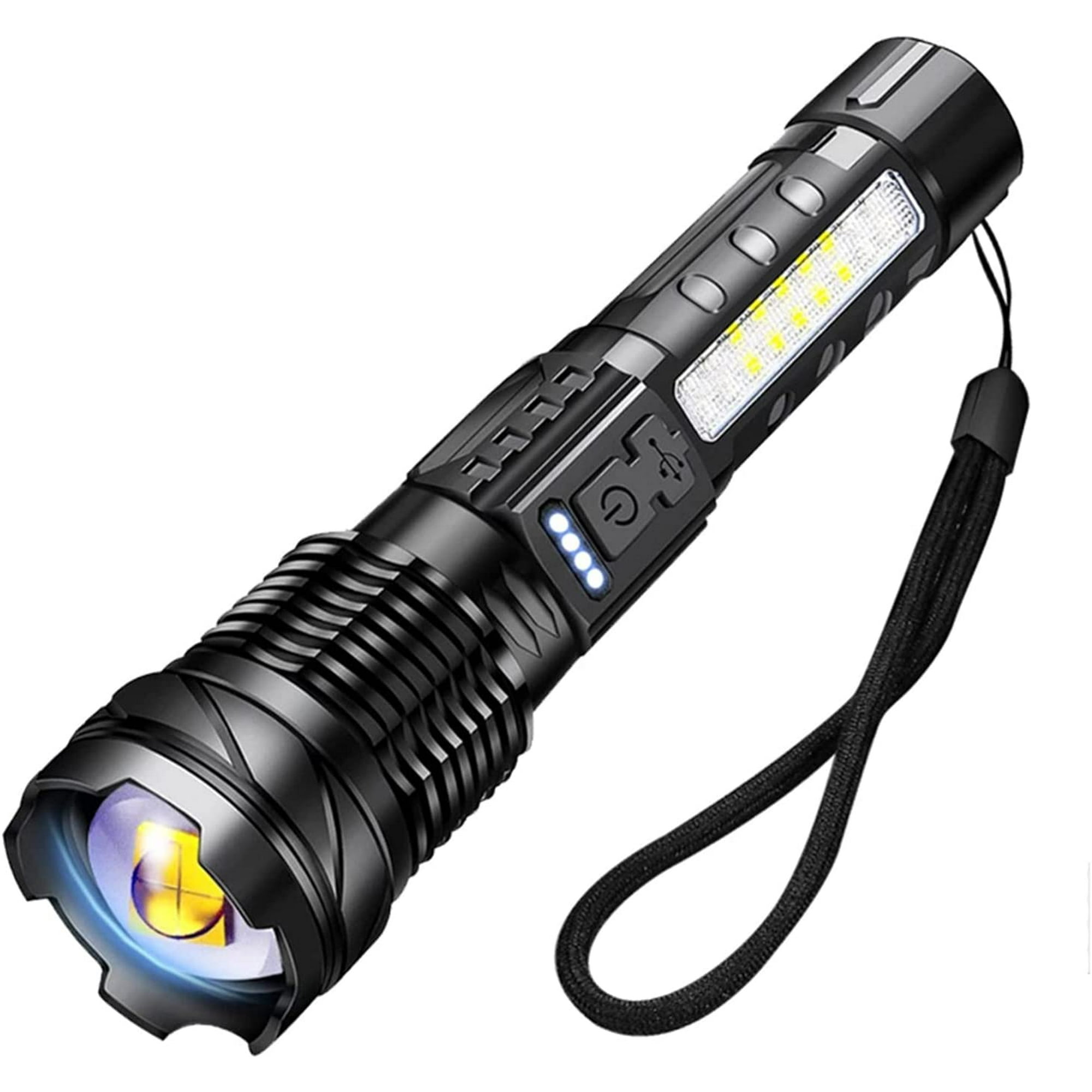Lunfar A76 Ultra Powerful LED Torch 20000 Lmens USB Rechargeable Flashlight 7 Modes Tactical Flashlight with Clip for Camping Hiking Emergency Walmart