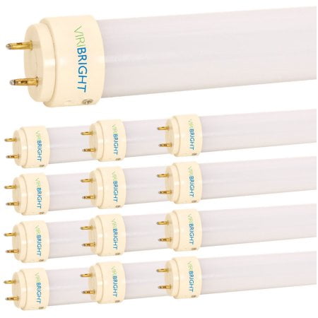 Watt Self Ballasted - Viribright 4 Foot T8 LED Tube 12 Pack, Cool White 4000K, 40 Watt Equivalent, Ballast Bypass, G13 Base