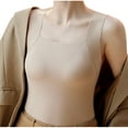 thumbnail image 6 of GA WEIHUA Womens Camisoles Tops with Built in Padded Bra Scoop Neck Seamless Tank Top Fitted Sleeveless Undershirts(Beige,M), 6 of 9