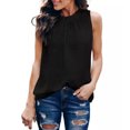 thumbnail image 2 of UYISJ Womens Tank Top Chiffon Blouse Ruffle Crewneck Sleeveless Tank Top Office Ladies Busniess Casual Elegant Work Shirts, 2 of 7