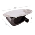 thumbnail image 3 of ENSHUI Modern Oval Stone Coffee Table with Sturdy Gold Metal Base, Gray, 3 of 10