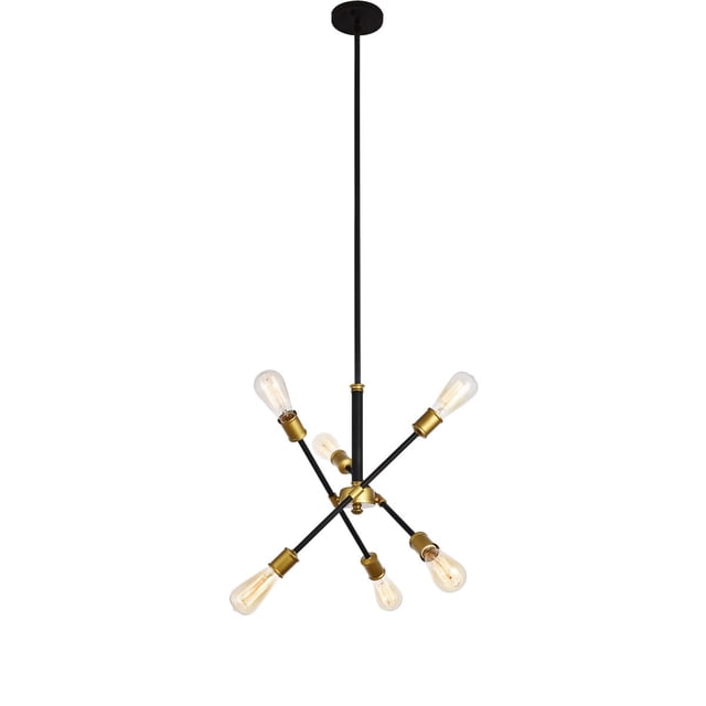 Lámpara Colgante Living District Axel 6 Luces Negra 110V