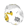 thumbnail image 2 of Kdxio Dinosaur on Excavator Print Shower Cap for Women,Elastic and Reusable,Double Waterproof Layers Bathing Hat, 2 of 9