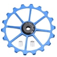 thumbnail image 1 of Rueda de polea de cambio trasero de aleación de aluminio con rodamientos de cerámica azul para MTB, 18T, 1 of 8