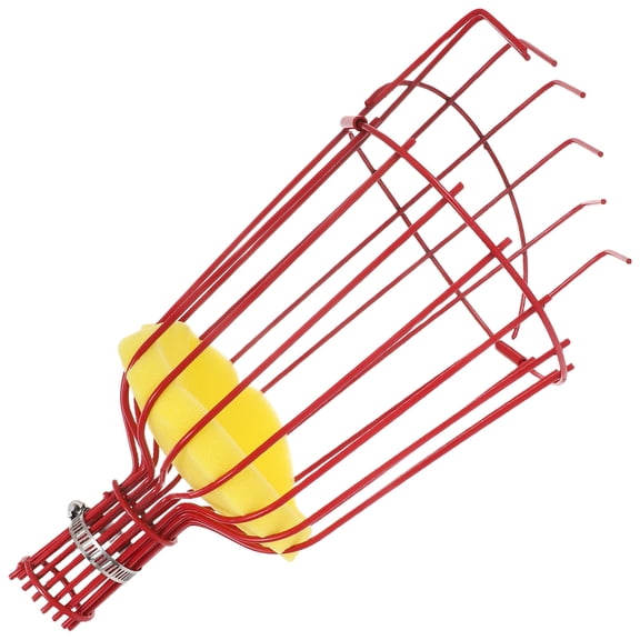 SEWOART Portable Red Fruit Picker with Non- Handle for Harvesting Pears, Oranges, Peaches and More