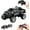 Black, variant on Mini RC Truck, 1/64 Scale Alloy Remote Control Monster Truck with Lights, 2.4GHz Remote Control Car, Mini Monster Truck with Trailer,Speed & Steering Adjustable Black