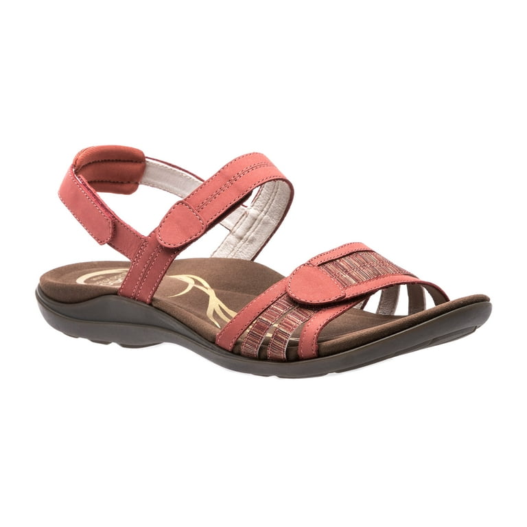 ABEO Brynn Neutral Low Heel Sandals in Red