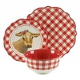 thumbnail image 5 of The Pioneer Woman Gingham Red Stoneware 12-Piece Dinnerware Set, 5 of 7