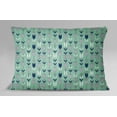 thumbnail image 4 of S4Sassy Light Mint Green Pillow Sham Arrow Print Cotton Poplin Sofa Cushion Cover 1 Pair-12 x 18 Inches, 4 of 5