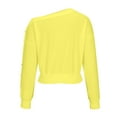 thumbnail image 4 of Womens Blouses Long Sleeve Shirt Women Casual Fashion Solid Color Button T-Shirt Long Sleeves One Shoulder Top Blouse Tops Yellow-1 S, 4 of 4