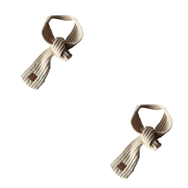 Sonducket Bufanda para niños Bufandas cómodas para mantener el calor para niños Accesorio de ropa flexible con color simple para usar al aire Beige 120cmx8cm 2piezas