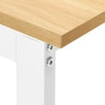 thumbnail image 4 of DWVO 55" Computer Desk with Storage Drawers & LED Light, Office Desk with Monitor Stand & Power Outlets, Work Study PC Desk for Small Spaces, Home Office, Oak, 4 of 10