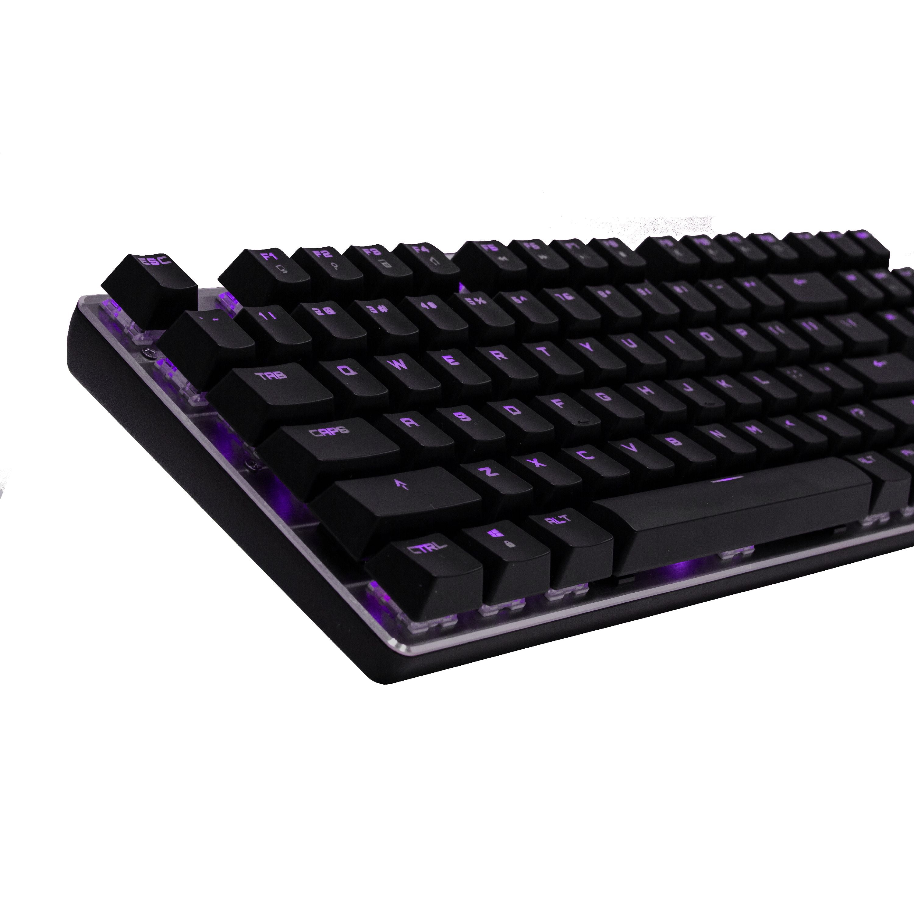 Sceptre SK-604 104 Key USB Wired Illuminated Mechanical Gaming Keyboard - Blue Switch - Purple LED Backlit