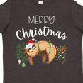 thumbnail image 4 of Inktastic Merry Christmas Cute Sloth with Santa Hat and Lights Boys or Girls Toddler T-Shirt, 4 of 5