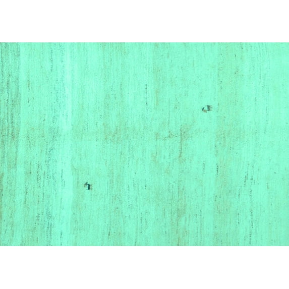 Ahgly Company Machine Washable Indoor Rectangle Solid Turquoise Blue Modern Area Rugs, 7' x 10'