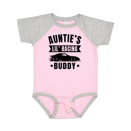 

Inktastic Aunties Lil Racing Buddy Gift Baby Boy or Baby Girl Bodysuit