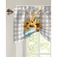 thumbnail image 2 of Autumn Plaid Watercolor Pumpkin Kitchen Valance Curtain Window Valance for Living Room Bedroom Tie Up Valance Curtain, 2 of 6