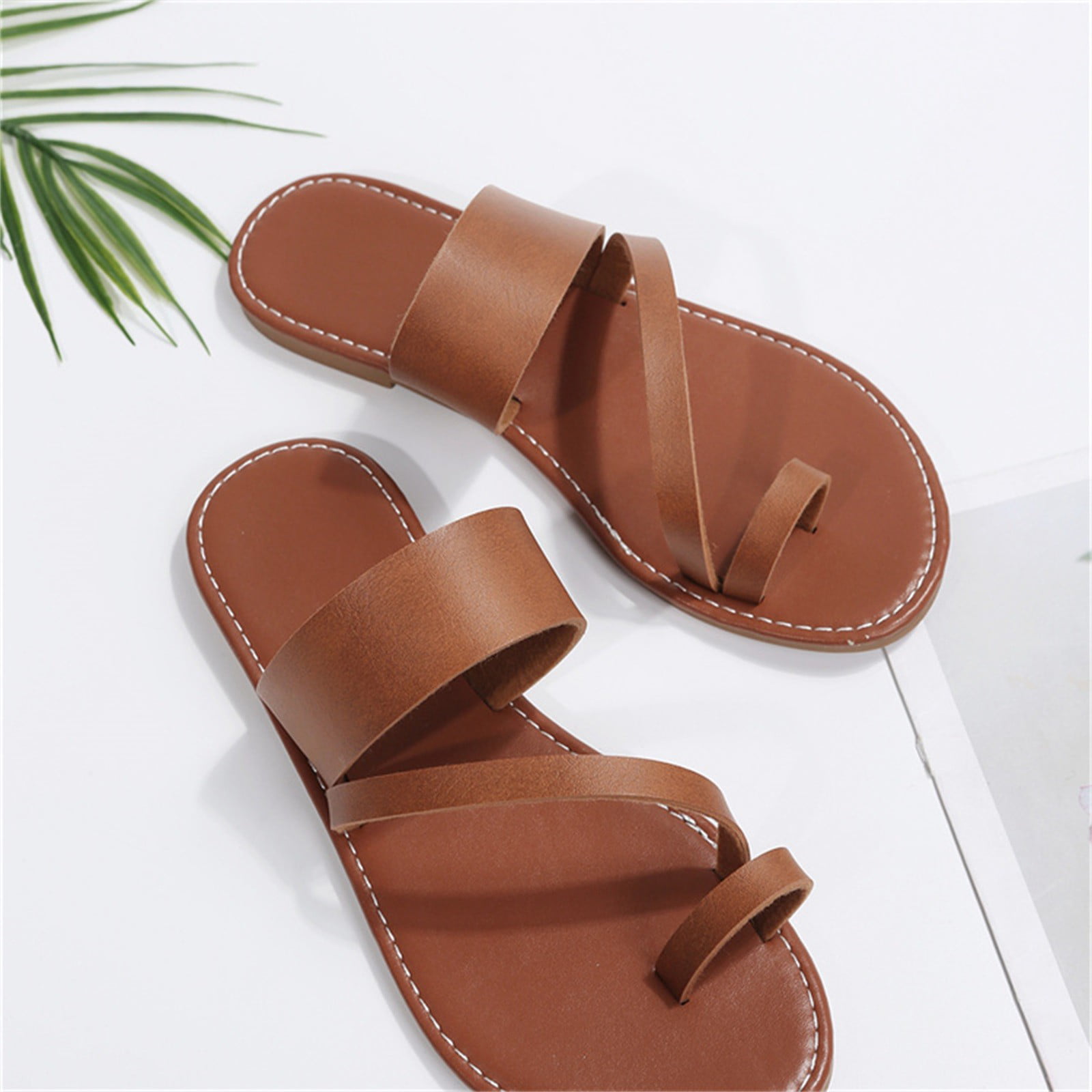  Cathalem deal of the day Sandals For Women Casual Dressy Summer  Flat Sandals Comfortable Open Toe Trendy Flip Flops Sandals With Zipper :  Sports & Outdoors