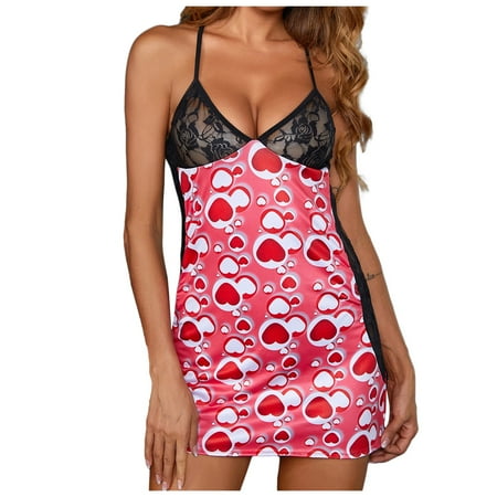 

QWERTYU Women Sexy Lace Lingerie See Through Camouflage Sleepwear Mini Nightwear Babydoll 3XL