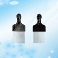 thumbnail image 4 of KAKOWELY Wide Tooth Comb 2Pcs Stainless Steel Wide Tooth Comb Hair Detangling Comb Male Rake Comb Hairdressing Comb6.5"X2.83"X0.39", 4 of 5