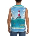 thumbnail image 4 of Kdxio Lighthouse Sea Port for Men's Muscle T-shirt,Sleeveless for Workout Running Athletic Gym Lounge Casual, 4 of 7