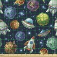 thumbnail image 2 of Ambesonne Space Fabric by the Yard Upholstery, Futuristic Science Ufo, 1 Yard, Multicolor, 2 of 5
