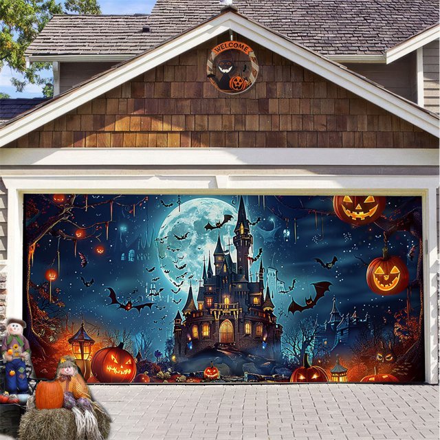 Xihbxyly Artículos por menos de $10 Fondo de garaje para Halloween, decoración colgante, tapiz decorativo personalizado a juego para fiestas