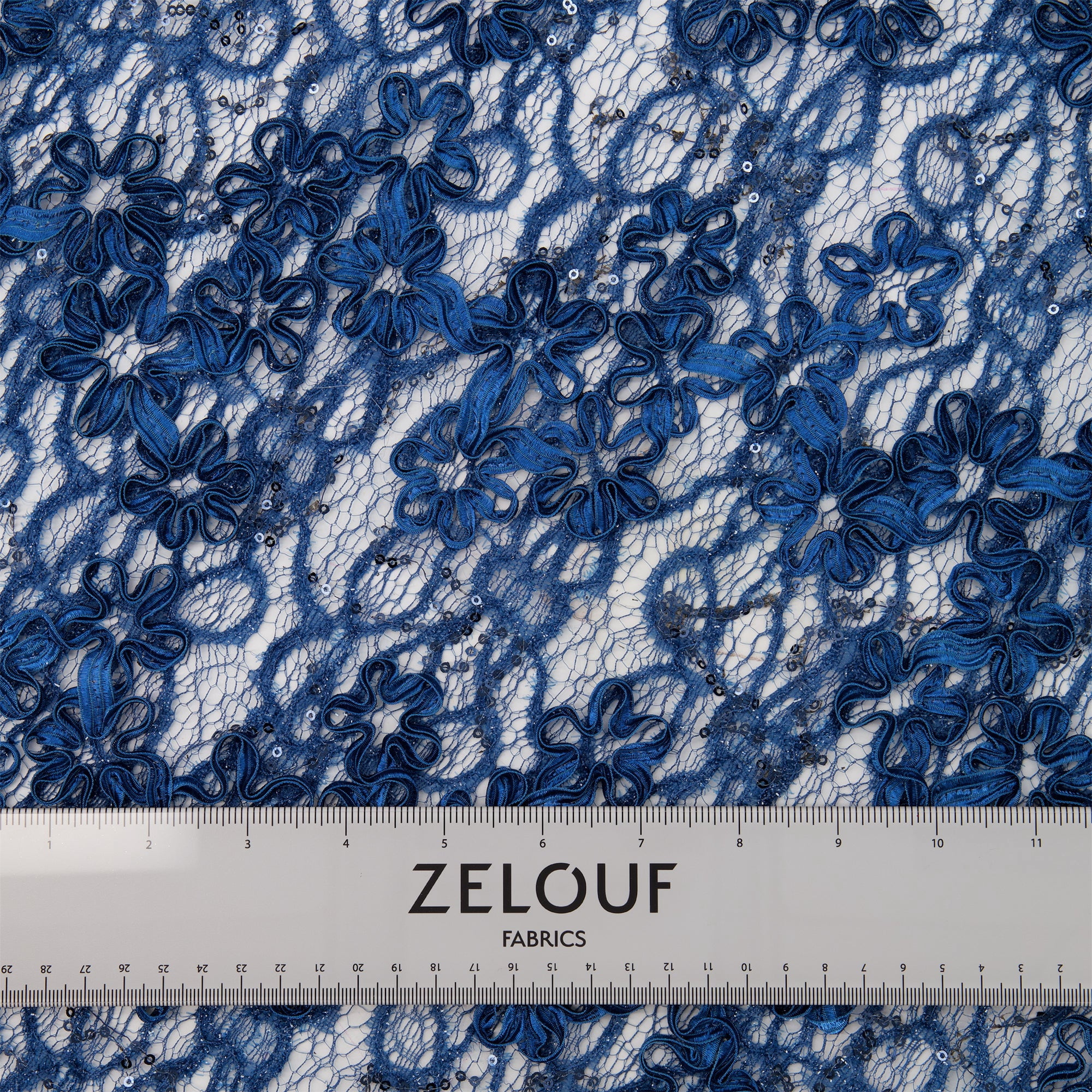 Zelouf Caen Ribbon Soutache Eyelash Lace  , Sewing, DIY, Crafts Fabric by the Yard, Baroque Teal, 5 Yard
