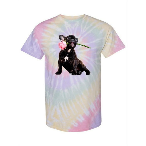 French Bulldog With Flower Tie Dye Spiral Women -SPIdeals Designs, Female Small