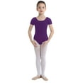 thumbnail image 4 of iEFiEL Girls Basic Athletic Leotard for Gymnastics Ballet Dance Bodysuit Ballroom Practice Wear Dark Purple 12, 4 of 7