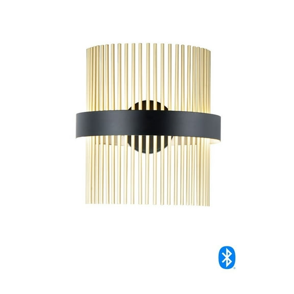 Et2 E34201 Chimes 15" Tall Led Bathroom Sconce - Black