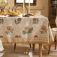 thumbnail image 4 of French Linen Pattern Tablecloth Soft Durable Floral Table Cloth Designer Kitchen Dining Tablecloth for Rectangular Tables for Parties Christmas 52"x 52", 4 of 6