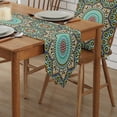 thumbnail image 3 of Morocco Colorful Flowers Arabesque Cotton Linen Table Runner Dining Table Decor Tablecloth Wedding Party Table Runners, 3 of 5