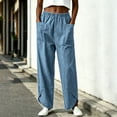 thumbnail image 2 of XPMWRP Women Elastic High Waist Big Patch Pocket Denim Wide Leg Pants Front Split Ankle Loose Lightweight Jeans Casual Walking Vacation Trousers Light Blue XXXL, 2 of 7
