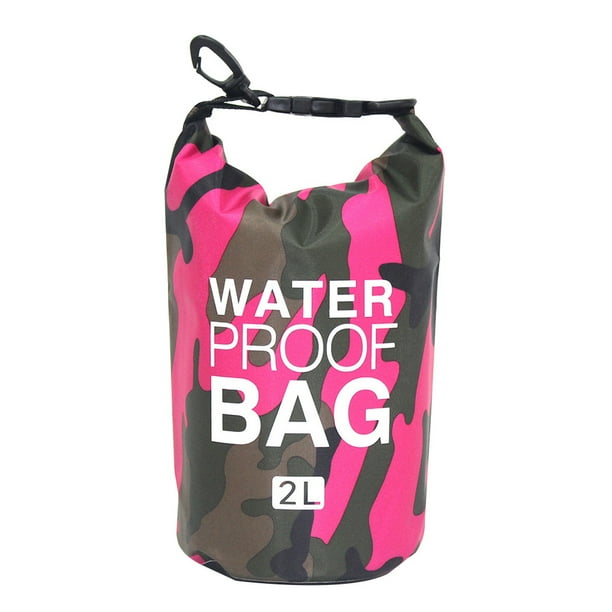 Yuarrent Bolsa de natación impermeable de 15/20L/30L, de saco seco, colores de camuflaje, pesca, canotaje, kayak, almacenamiento, bolsa de Deportes acuáticos Camuflaje rojo rosa 11.5x28cm Yuarrent OD1303-25B