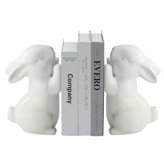 Creative Cute Ceramic Rabbit Bookends Book Stand 1 Pair