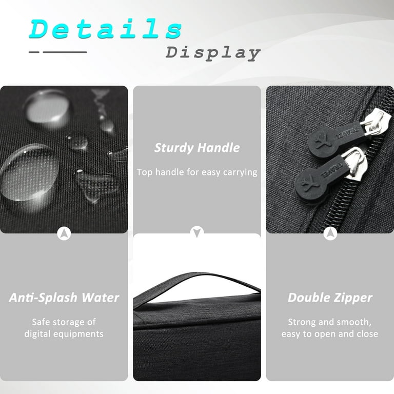 Electronics Organizer Travel Cable Organizer Bag Waterproof Portable  Digital Storage Bag Electronic Accessories Case Cable Charger Organizer  Case