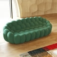thumbnail image 3 of Sodrens 98.43" Bubble Couch,Modern Upholstered Mesh Fabric Lazy Floor Sofa,3D Honeycomb Shape Bubble Sofa Curved Couch for Living Room,Office,Apartment,No-Assembly(Green,3-Seater), 3 of 12