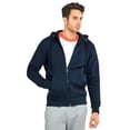 thumbnail image 3 of Men's Heavyweight Fleece Active Casual Cotton Long Sleeve Full-Zip Hoodie, Navy S, 1 Pack, 3 of 4
