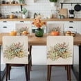 thumbnail image 3 of Fall Thanksgiving Chair Covers Set of 8 Pumpkin Watercolor Floral Eucalyptus leaves Chair Back Covers Stretch Removable Washable Slipcovers Protector for Dining Room Kitchen Party Decor, 3 of 5