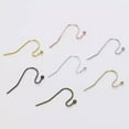 thumbnail image 3 of U8MO 100pcs 21x16mm 7 Colors Metal Ear Pin Wire Hooks DIY Earring Findings Making DIY-Light Gold, 3 of 4