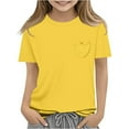 thumbnail image 4 of Big Kid Girls Short Sleeve Heart Pocket T Shirts Casual Tee Tops Blouse Girls Tops Size 6x Camisole Size 5 Cute Loose for Teen Referee Top Long Sleeve Shirt for( 2 12 Years) 12-13 Years Yellow, 4 of 8