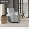 thumbnail image 3 of Evolur Holland Upholstered Swivel Glider | Rocker I Included Lumbar Pillow I Modern Design, Luxe Grey, 3 of 13