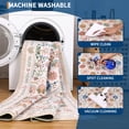 thumbnail image 2 of Washable Floral Area Rug - Ultra Soft, Non-Slip, Low Pile, Mark Resistant Carpet for Living Room, Bedroom, Nursery, Dining Room - Rice Flour, 10x13ft (305x396cm), 2 of 8